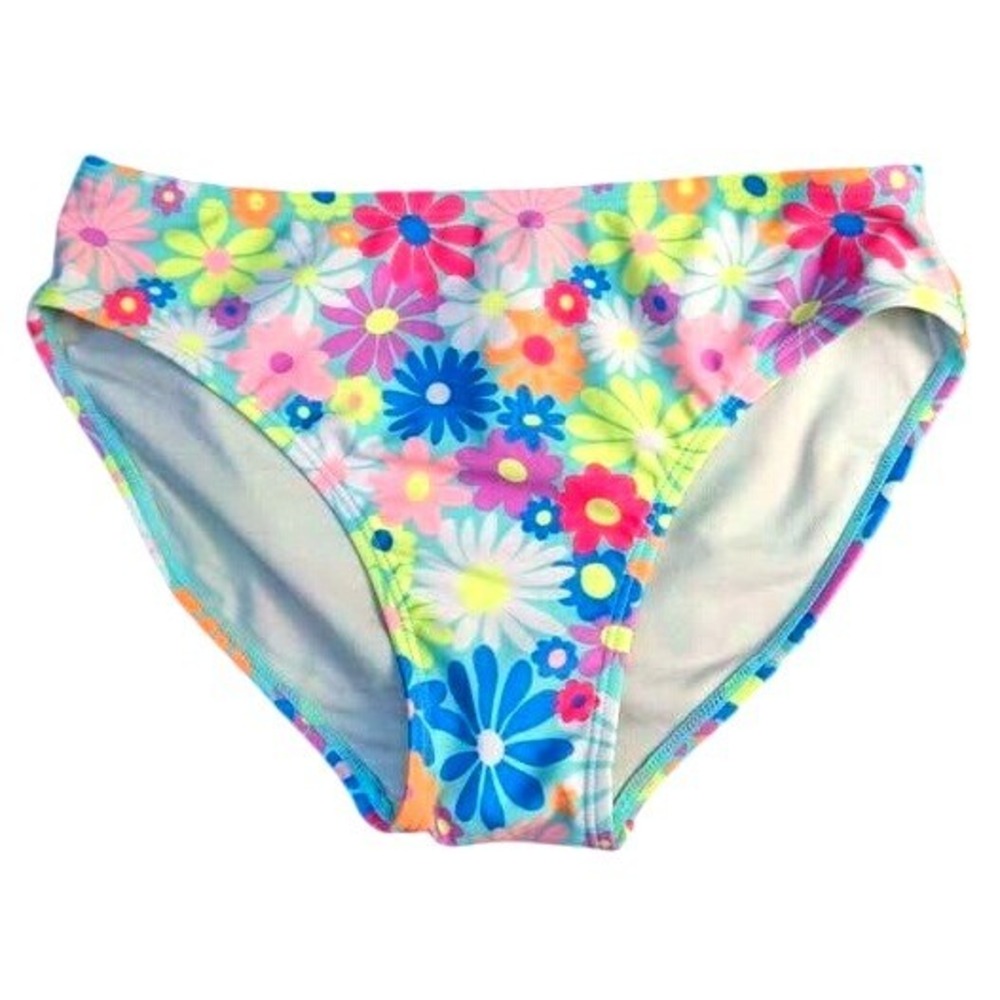 NWT Cat‎ & Jack Girls Floral Bikini Bottoms ~ Retro Daisy Multi ~ Size XL (14)